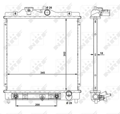 Radiator, engine cooling NRF 516355