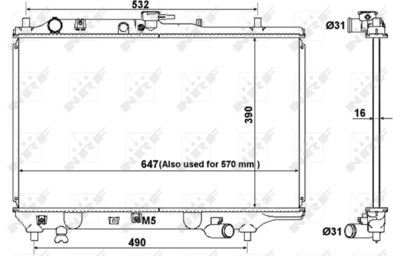 Radiator, engine cooling NRF 516511