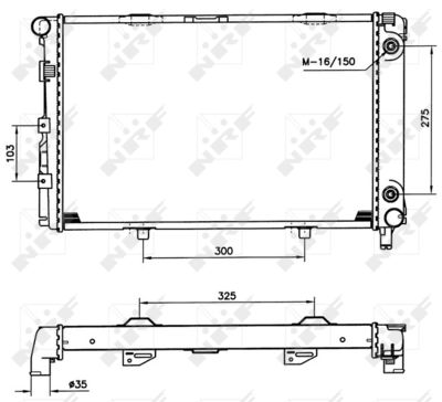 Radiator, engine cooling NRF 516580