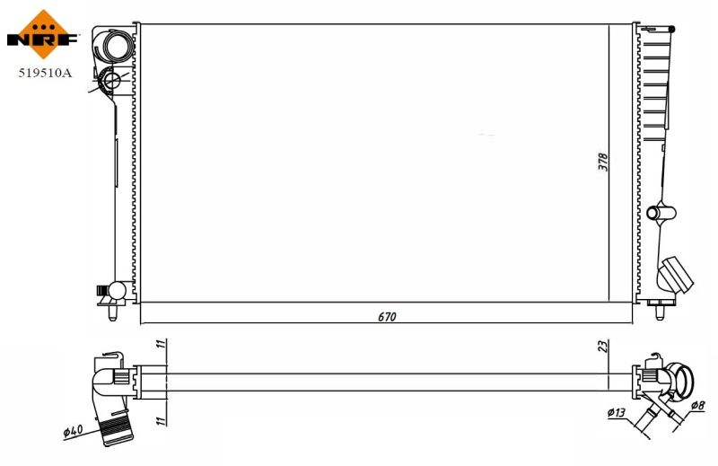 NRF 519510A Radiator, engine cooling