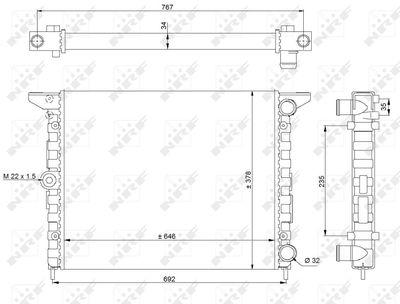 Radiator, engine cooling NRF 519523