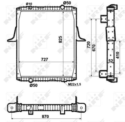 Radiator, engine cooling NRF 519706