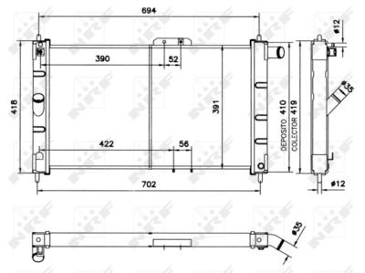 Radiator, engine cooling NRF 52055