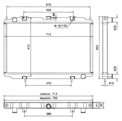 Radiator, engine cooling NRF 52070