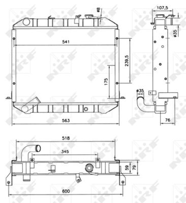 Radiator, engine cooling NRF 52073