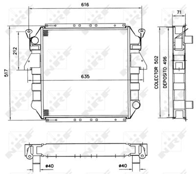 Radiator, engine cooling NRF 52140