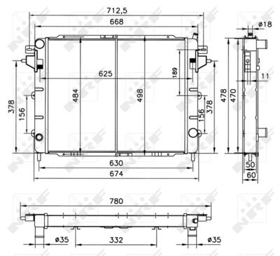 Radiator, engine cooling NRF 52144