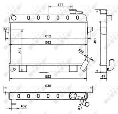 Radiator, engine cooling NRF 52162