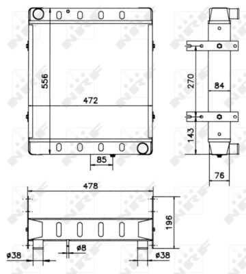 Radiator, engine cooling NRF 52169