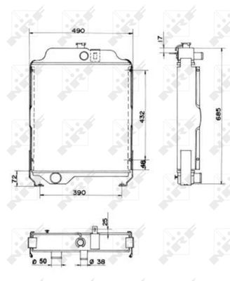 Radiator, engine cooling NRF 52200