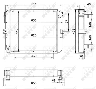 Radiator, engine cooling NRF 52202