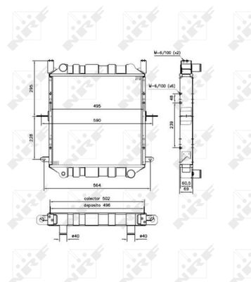 Radiator, engine cooling NRF 52247