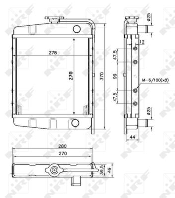 Radiator, engine cooling NRF 52293