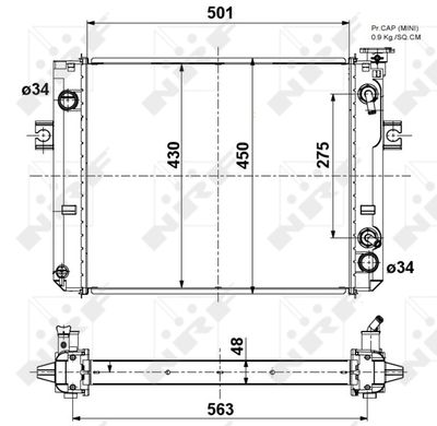Radiator, engine cooling NRF 52296A