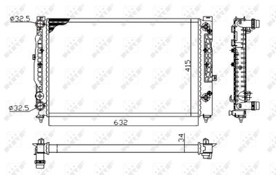 Radiator, engine cooling NRF 529504A