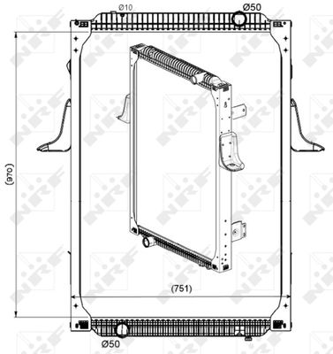Radiator, engine cooling NRF 529564