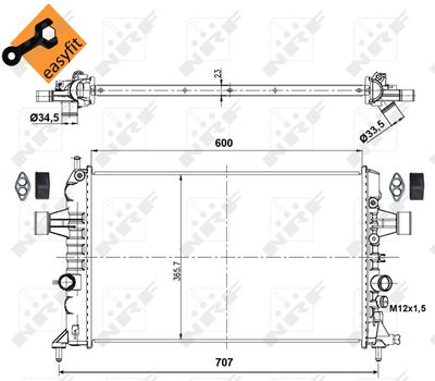 Radiator, engine cooling NRF 53000