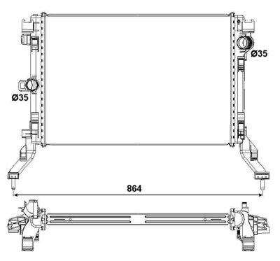 Radiator, engine cooling NRF 53026