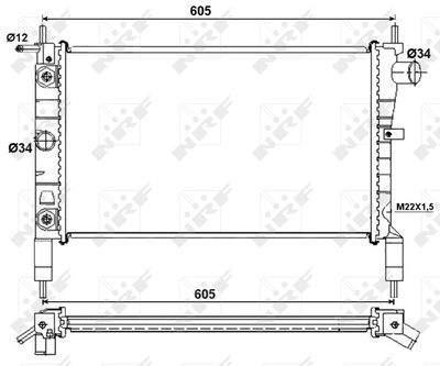 Radiator, engine cooling NRF 53036