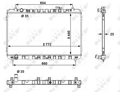 Radiator, engine cooling NRF 53056