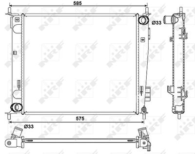 Radiator, engine cooling NRF 53057