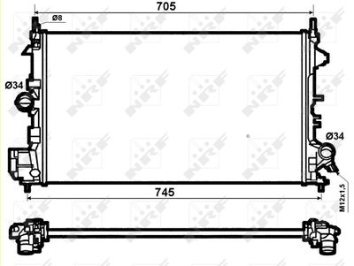 Radiator, engine cooling NRF 53074