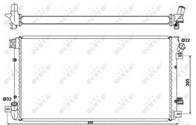Radiator, engine cooling NRF 53076
