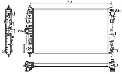 Radiator, engine cooling NRF 53131