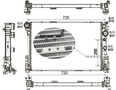 Radiator, engine cooling NRF 53141