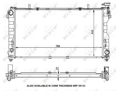 Radiator, engine cooling NRF 53156