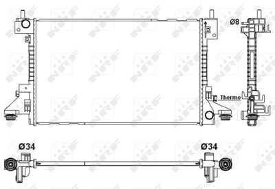 Radiator, engine cooling NRF 53160