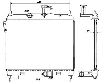Radiator, engine cooling NRF 53170