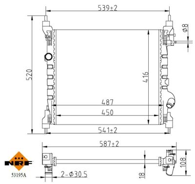 Radiator, engine cooling NRF 53195A