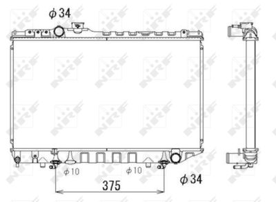 Radiator, engine cooling NRF 53334