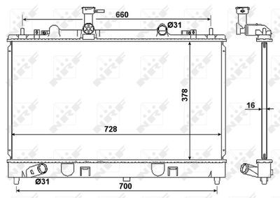 Radiator, engine cooling NRF 53383
