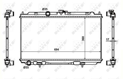 Radiator, engine cooling NRF 53386