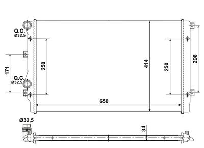 Radiator, engine cooling NRF 53406A