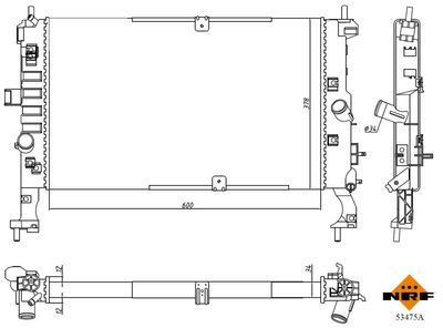 Radiator, engine cooling NRF 53475A