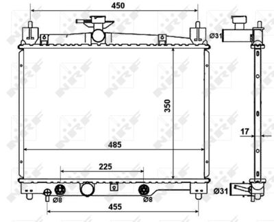 Radiator, engine cooling NRF 53599