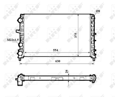 Radiator, engine cooling NRF 53621