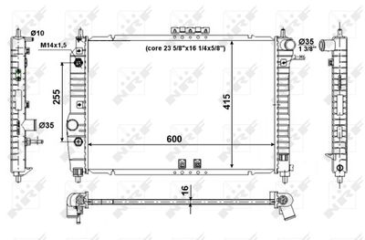 Radiator, engine cooling NRF 53639
