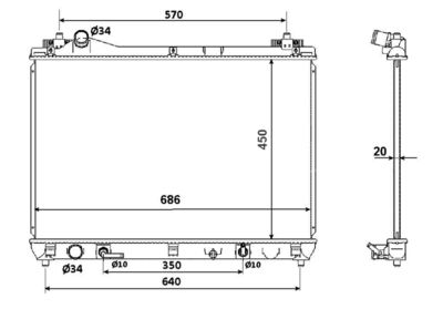 Radiator, engine cooling NRF 53702