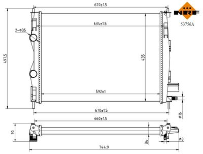 Radiator, engine cooling NRF 53756A