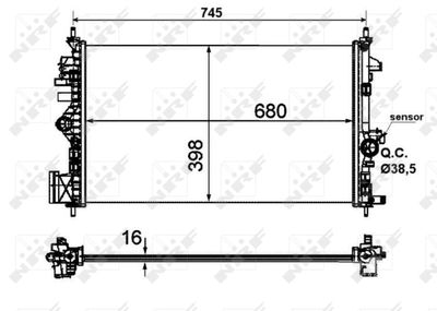 Radiator, engine cooling NRF 53773