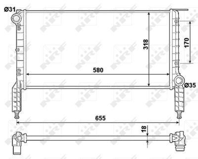 Radiator, engine cooling NRF 53788