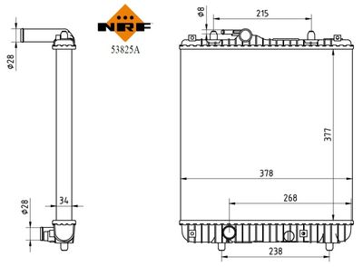 Radiator, engine cooling NRF 53825A