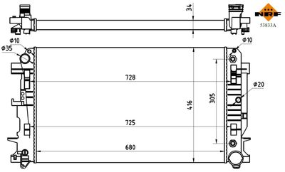 Radiator, engine cooling NRF 53833A