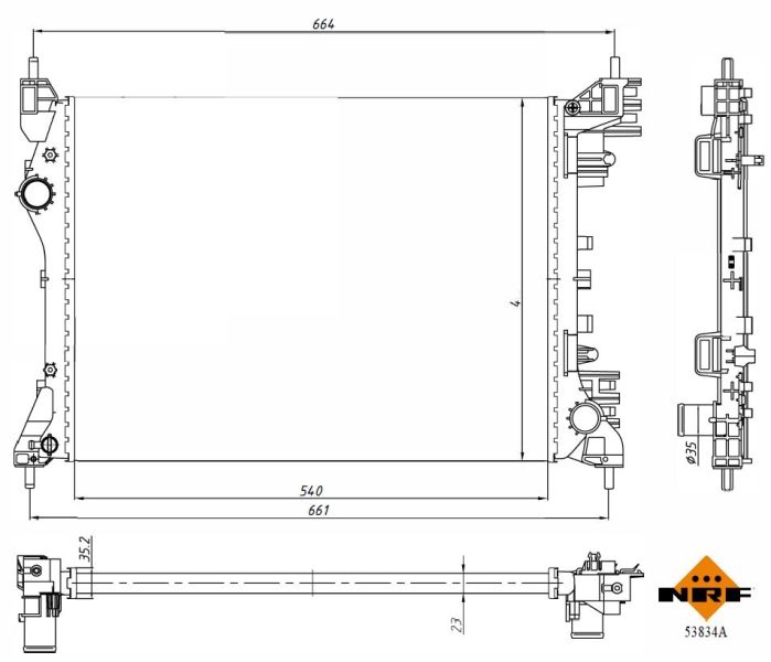 NRF 53834A Radiator, engine cooling