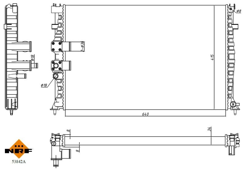 NRF 53842A Radiator, engine cooling