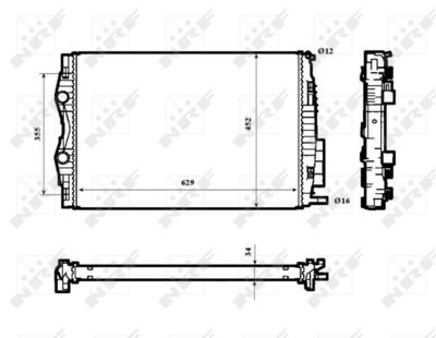 Radiator, engine cooling NRF 53843